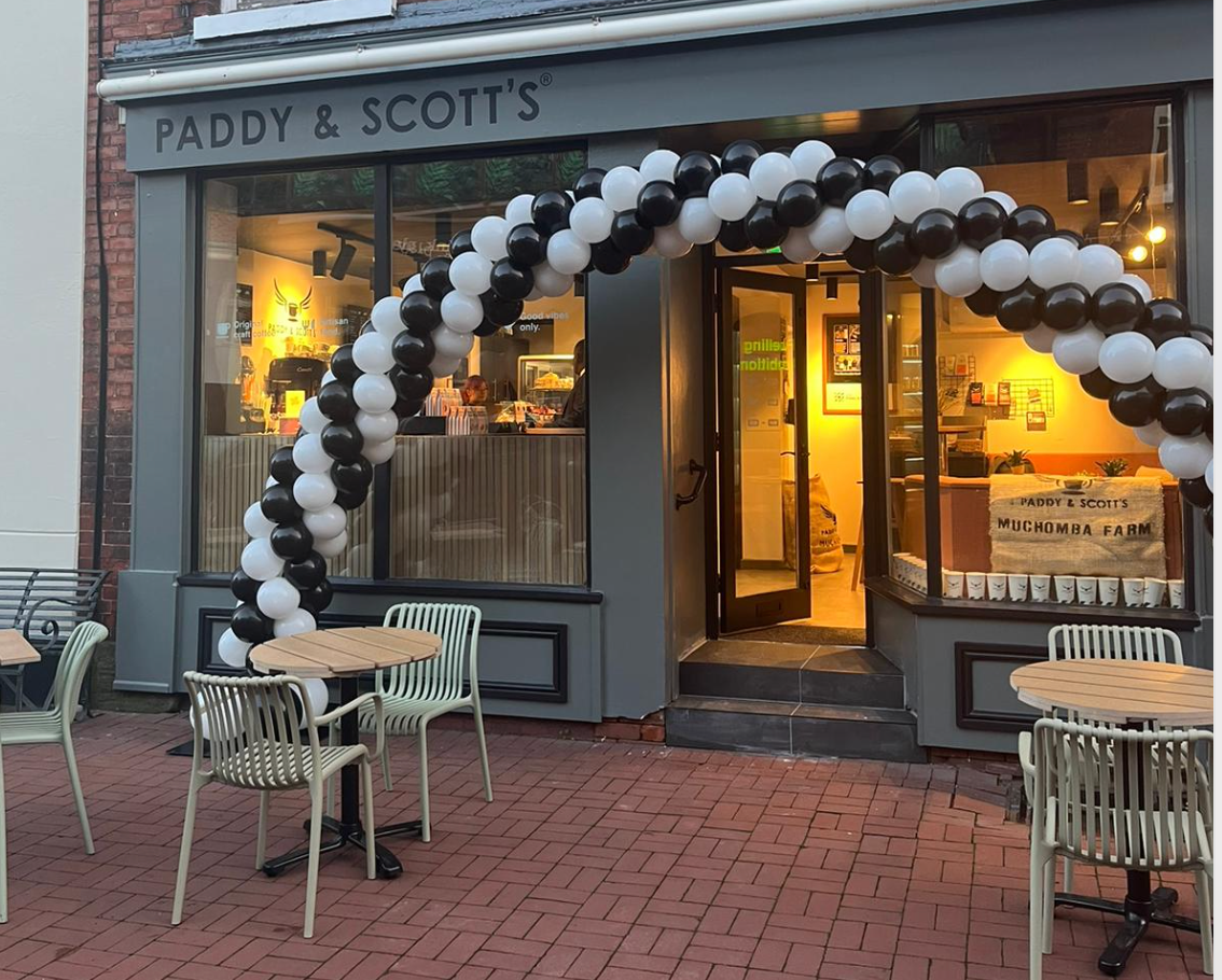 Suffolk-based coffee company, Paddy & Scott's, is spreading its wings to the Midlands for its latest grand opening in Lichfield.