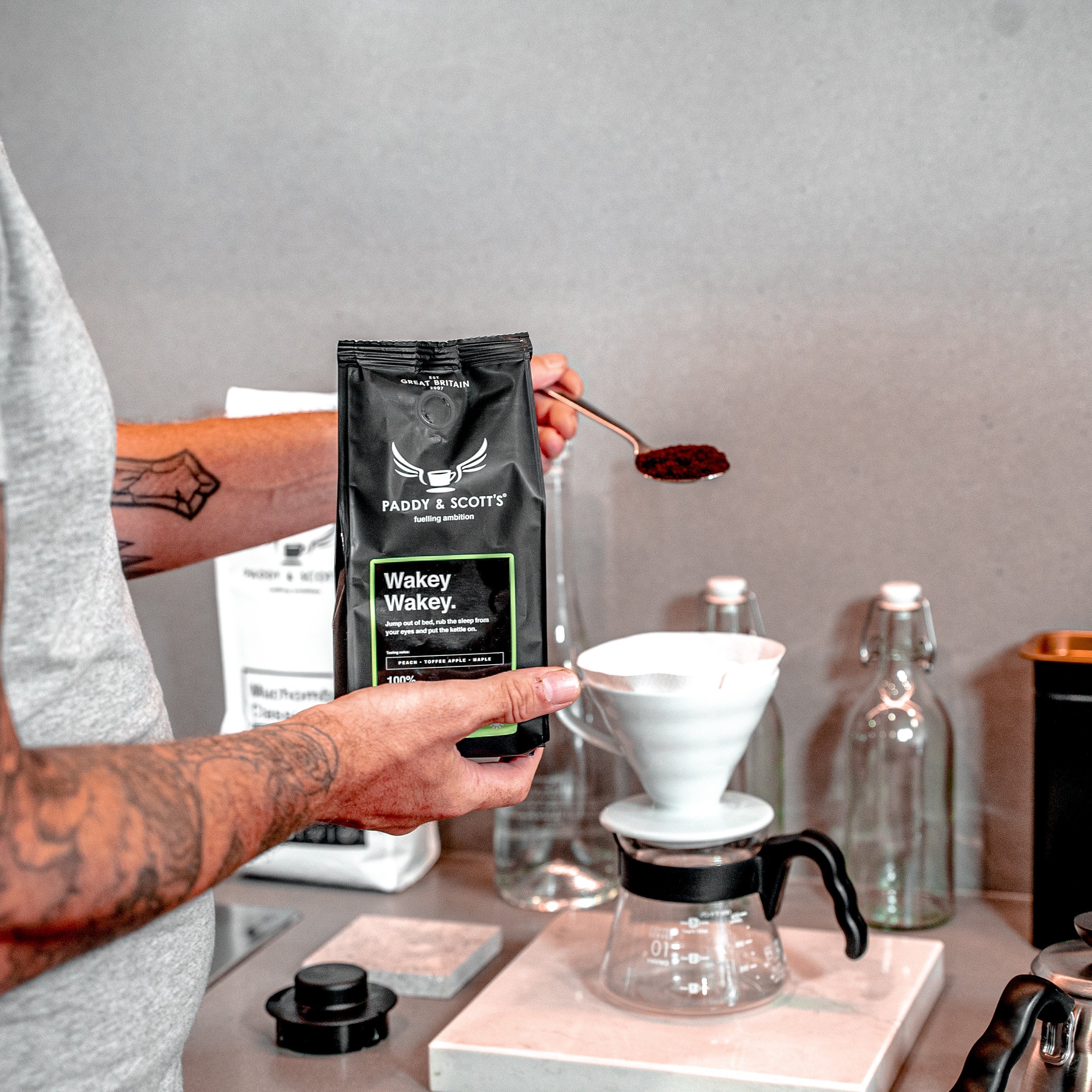 Paddy & Scott's Wakey Wakey Ground Coffee Put Into Coffee Filter